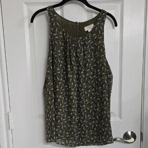 LOFT Flowy Olive Green Tank Size: L